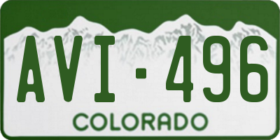 CO license plate AVI496