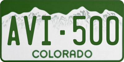 CO license plate AVI500