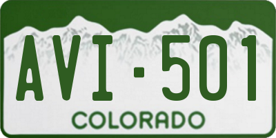 CO license plate AVI501