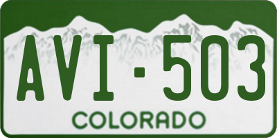 CO license plate AVI503