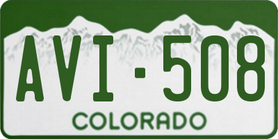 CO license plate AVI508