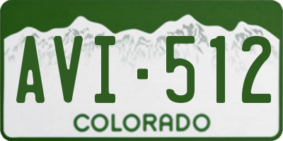 CO license plate AVI512