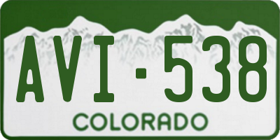 CO license plate AVI538