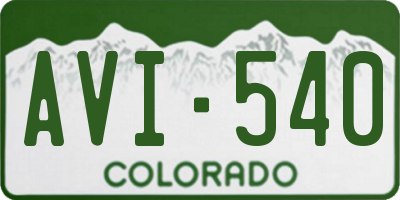 CO license plate AVI540
