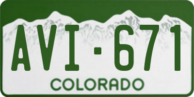 CO license plate AVI671