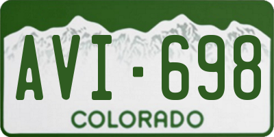 CO license plate AVI698