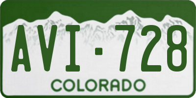 CO license plate AVI728