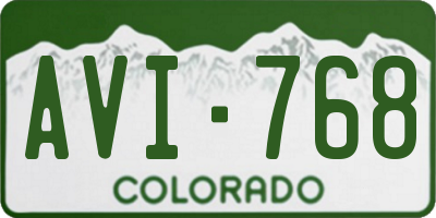 CO license plate AVI768