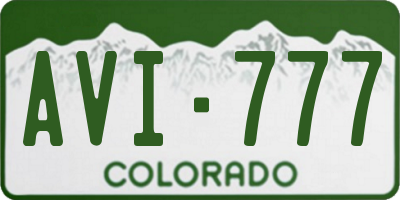 CO license plate AVI777