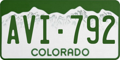 CO license plate AVI792