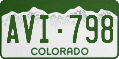 CO license plate AVI798