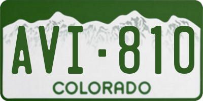 CO license plate AVI810