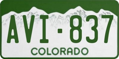 CO license plate AVI837