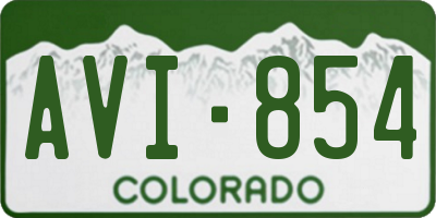CO license plate AVI854