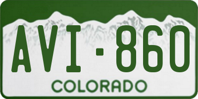 CO license plate AVI860