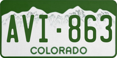 CO license plate AVI863