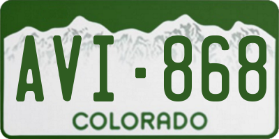 CO license plate AVI868