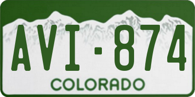 CO license plate AVI874