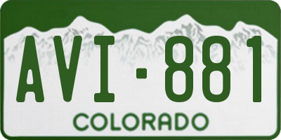 CO license plate AVI881