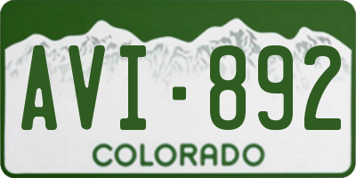 CO license plate AVI892