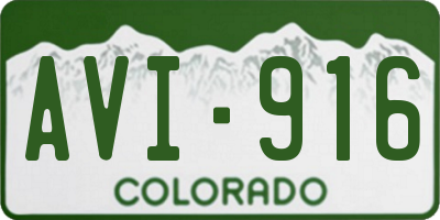CO license plate AVI916