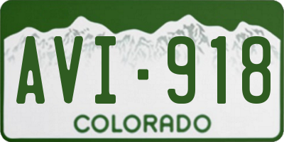 CO license plate AVI918