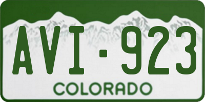 CO license plate AVI923