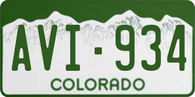 CO license plate AVI934