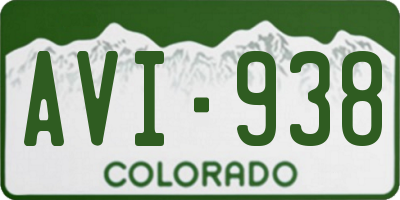 CO license plate AVI938