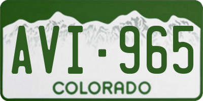 CO license plate AVI965