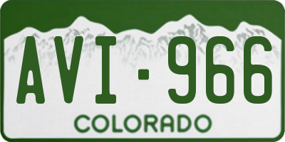 CO license plate AVI966