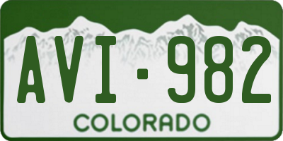 CO license plate AVI982