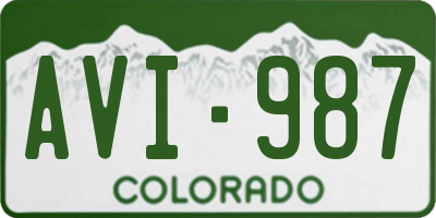 CO license plate AVI987