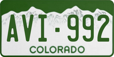 CO license plate AVI992