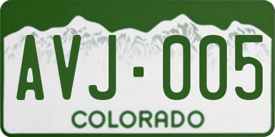 CO license plate AVJ005
