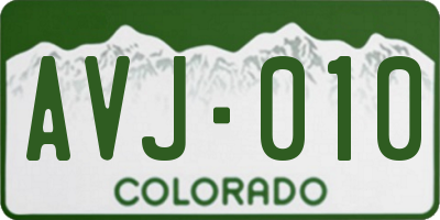 CO license plate AVJ010