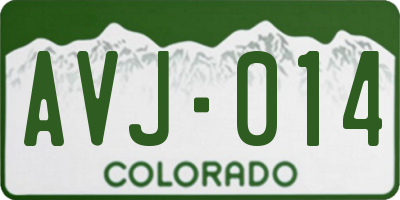 CO license plate AVJ014