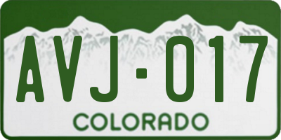 CO license plate AVJ017