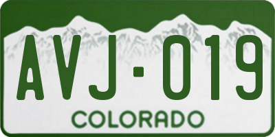 CO license plate AVJ019