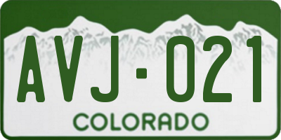 CO license plate AVJ021