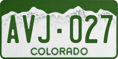 CO license plate AVJ027