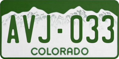 CO license plate AVJ033