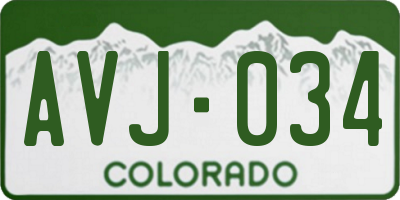 CO license plate AVJ034