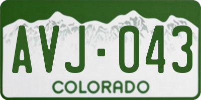 CO license plate AVJ043