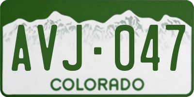 CO license plate AVJ047