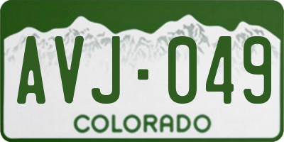 CO license plate AVJ049