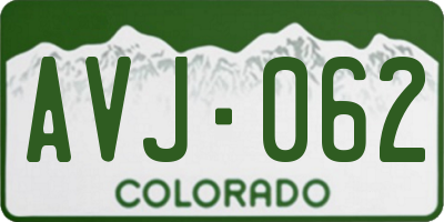 CO license plate AVJ062