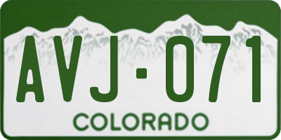 CO license plate AVJ071