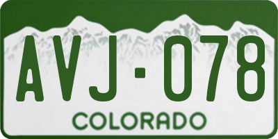 CO license plate AVJ078
