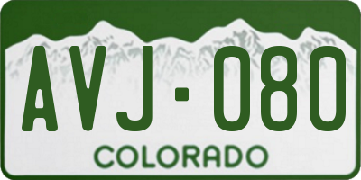CO license plate AVJ080